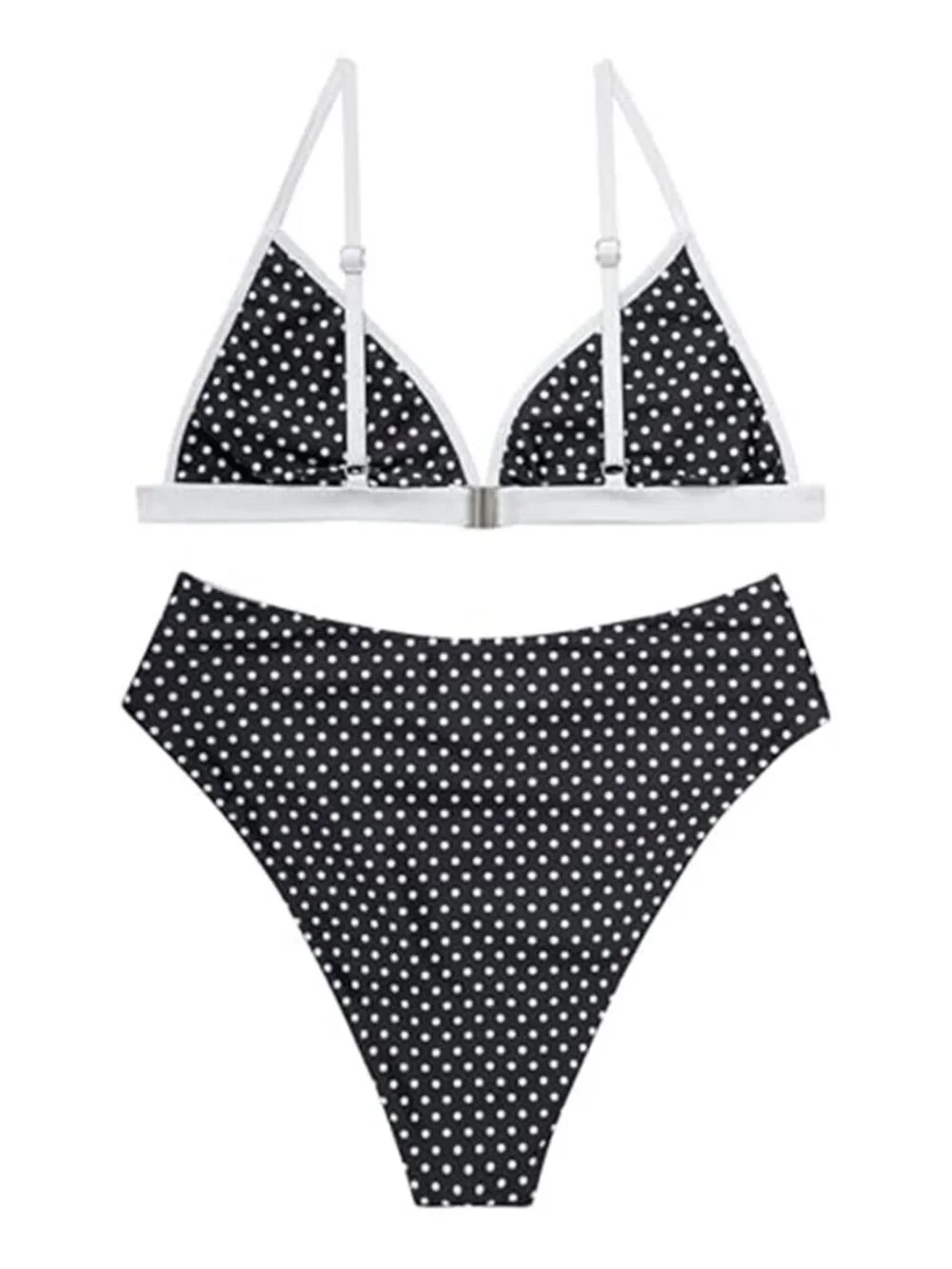 Womens High Waisted Bikini Triangle V Neck Two Piece Swimsuit Tummy Control